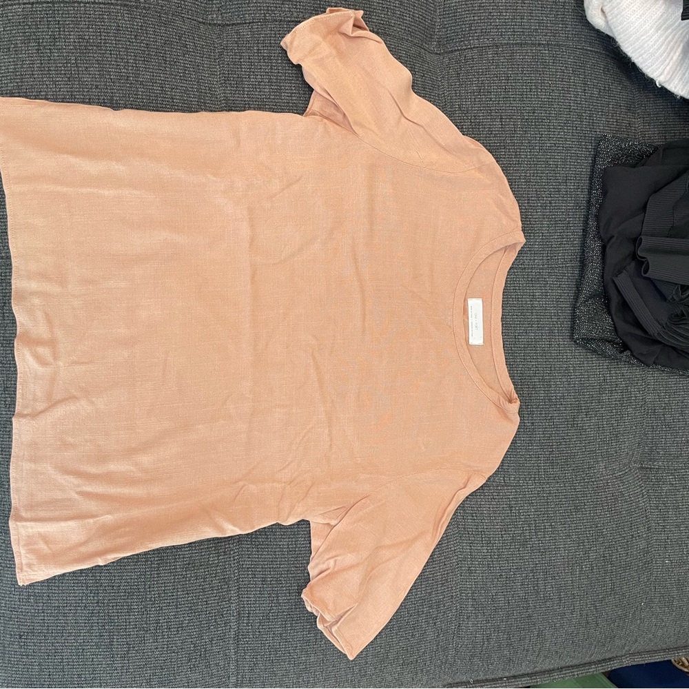 OAK + FORT Orange and Pink Relaxed Fit T-Shirt